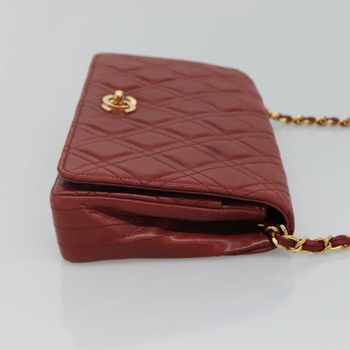 Chanel Single Flap Red Leather Shoulder Bag (Pre-Owned) Size ONE SIZE - 3 Thumbnail