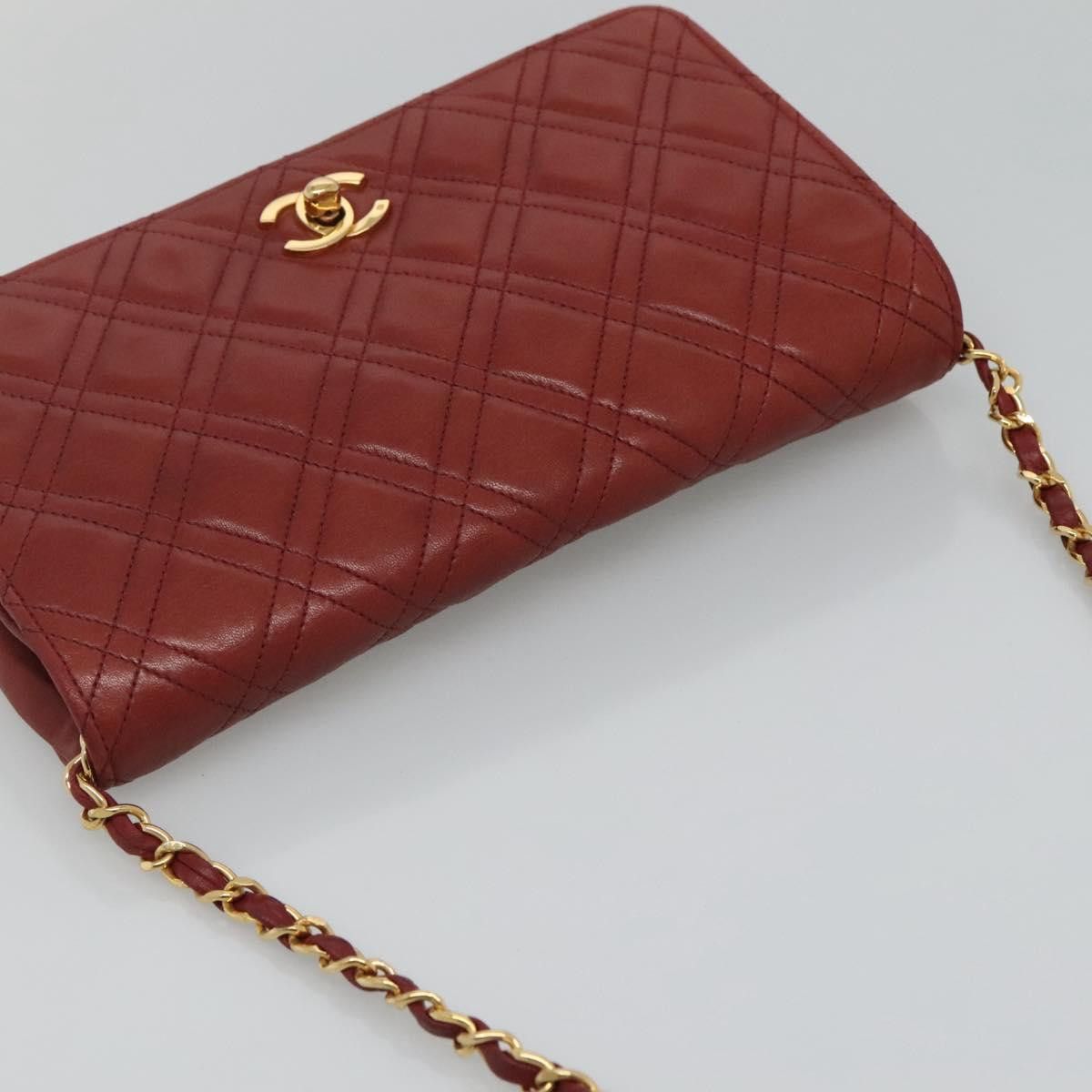 Chanel Single Flap Red Leather Shoulder Bag (Pre-Owned) Size ONE SIZE - 5 Thumbnail
