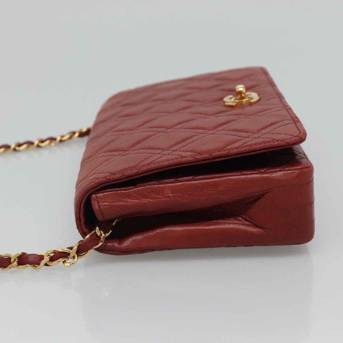 Chanel Single Flap Red Leather Shoulder Bag (Pre-Owned) Size ONE SIZE - 4 Thumbnail