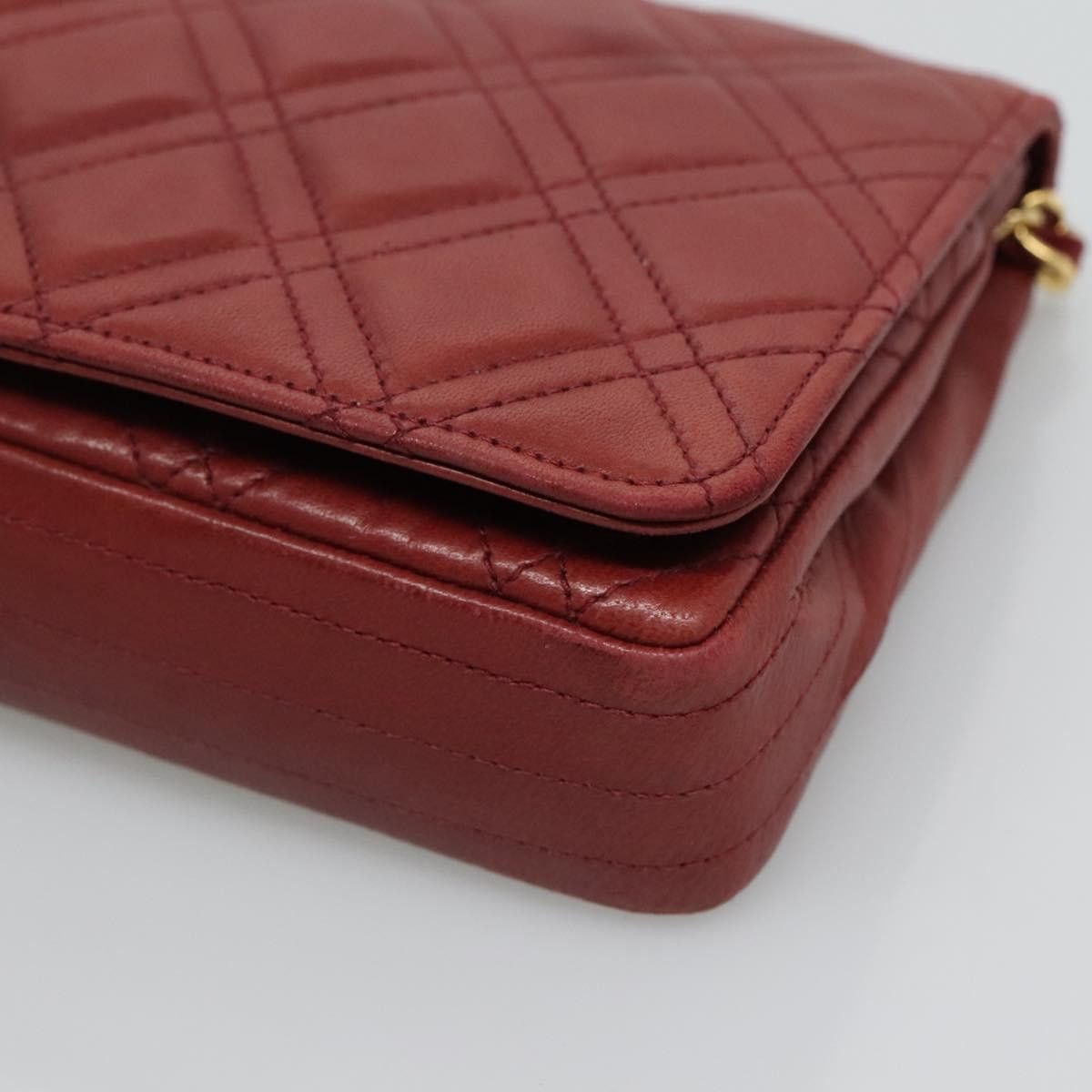 Chanel Single Flap Red Leather Shoulder Bag (Pre-Owned) Size ONE SIZE - 9 Thumbnail