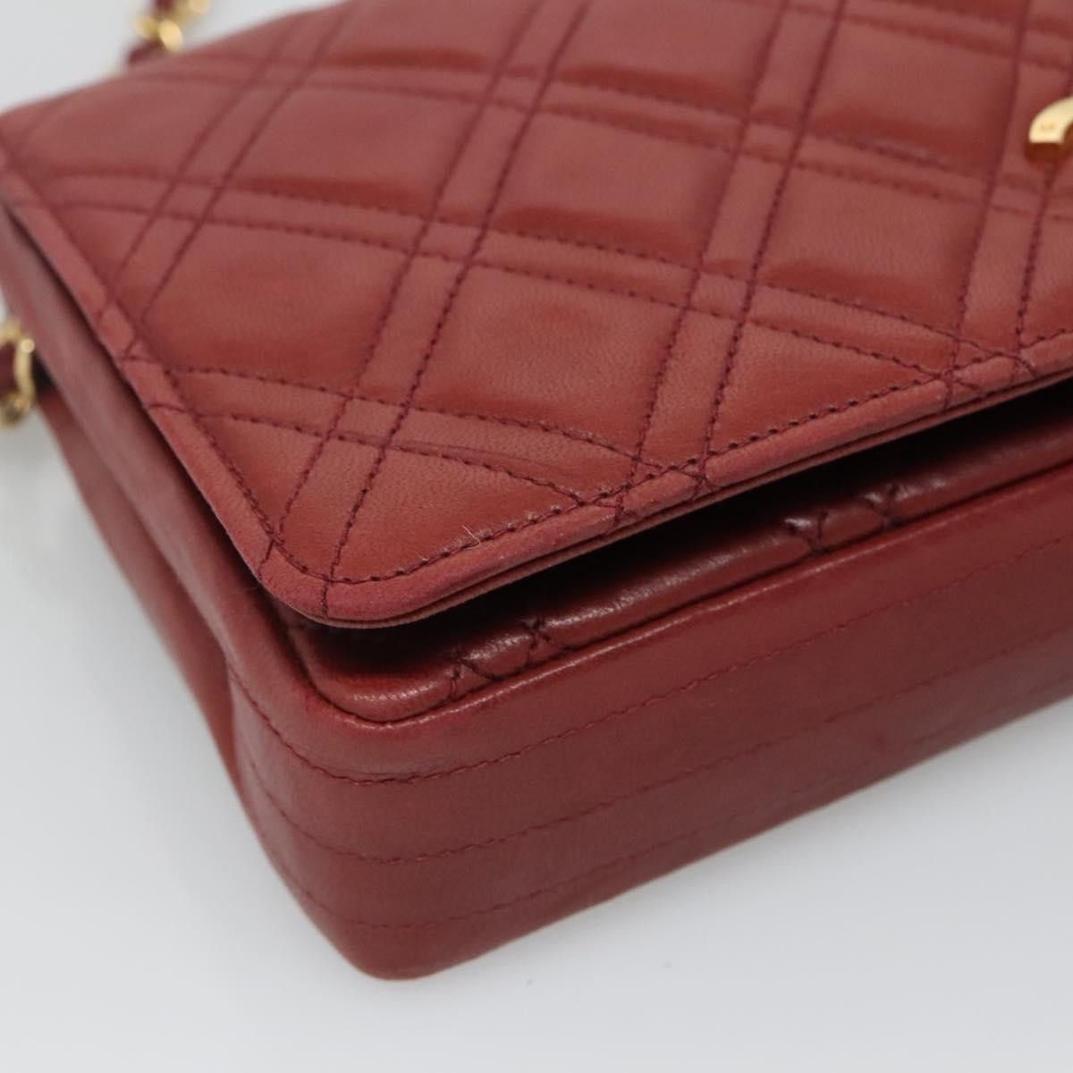 Chanel Single Flap Red Leather Shoulder Bag (Pre-Owned) Size ONE SIZE - 10 Thumbnail