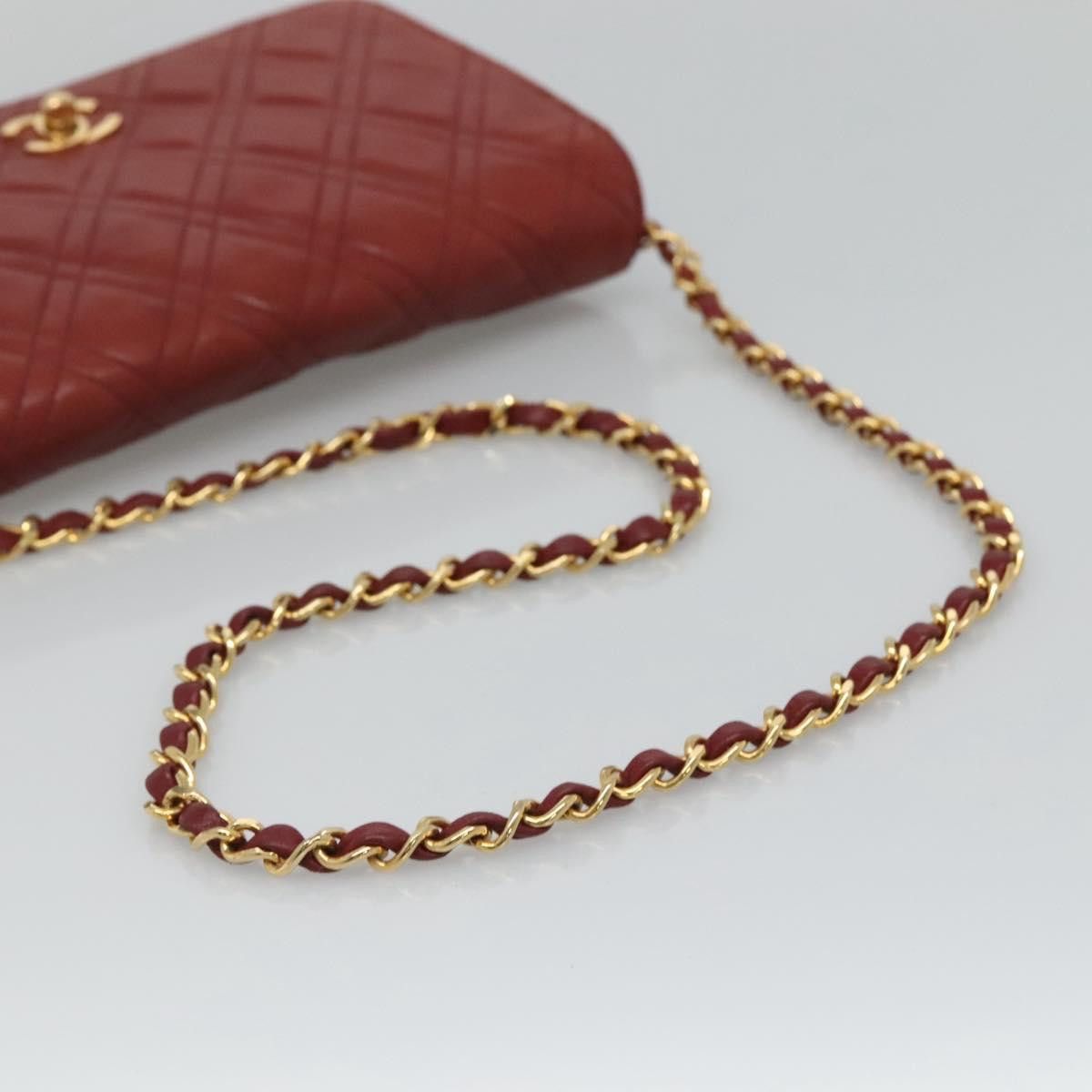 Chanel Single Flap Red Leather Shoulder Bag (Pre-Owned) Size ONE SIZE - 6 Thumbnail