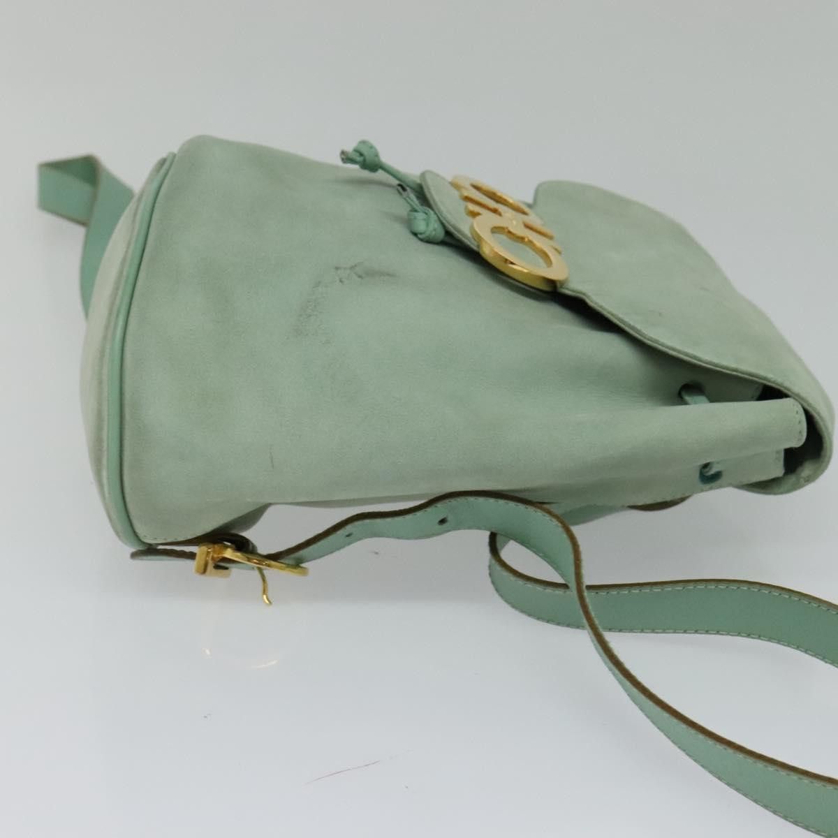 Salvatore Ferragamo Gancini Blue Suede Backpack Bag (Pre-Owned) Size ONE SIZE - 4 Thumbnail