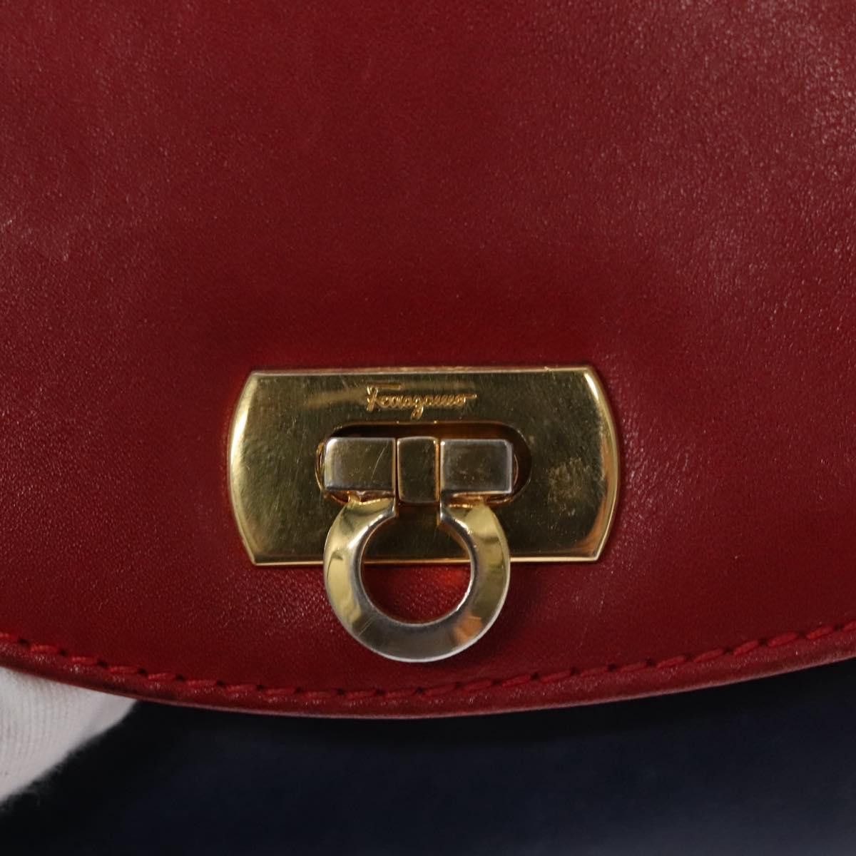 Salvatore Ferragamo Gancini Red Leather Shoulder Bag (Pre-Owned) Size ONE SIZE - 14 Thumbnail