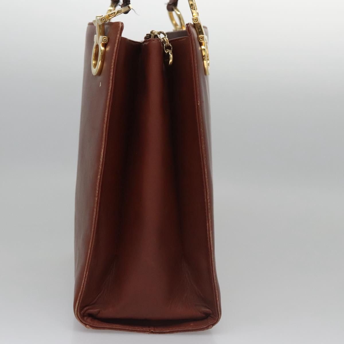 Salvatore Ferragamo Gancini Brown Leather Shoulder Bag (Pre-Owned) Size ONE SIZE - 5 Thumbnail