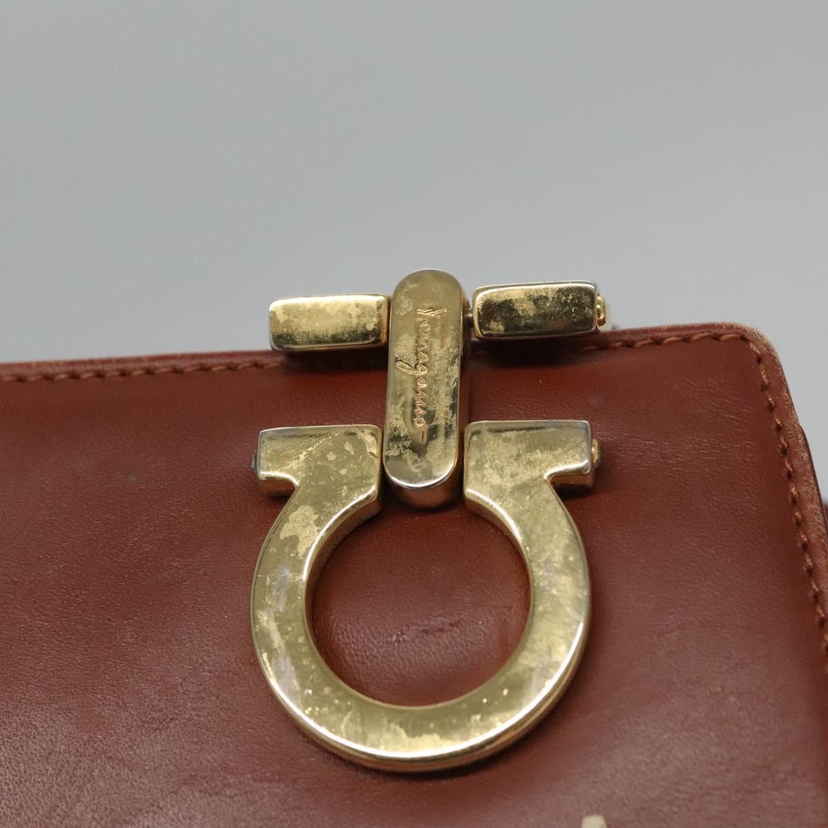 Salvatore Ferragamo Gancini Brown Leather Shoulder Bag (Pre-Owned) Size ONE SIZE - 14 Thumbnail