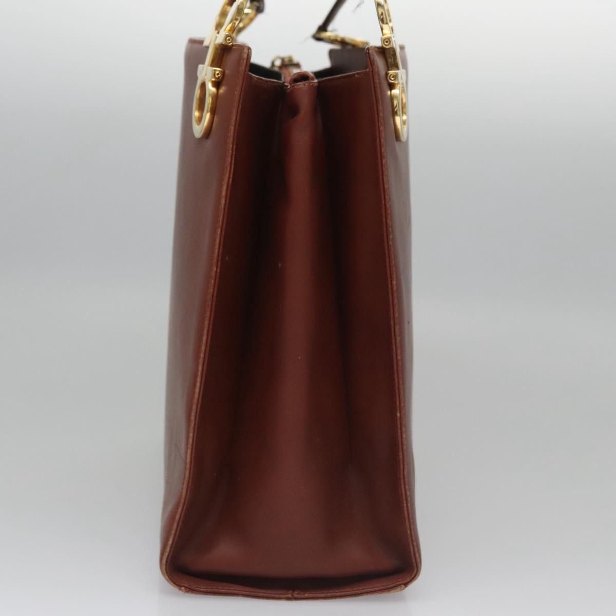 Salvatore Ferragamo Gancini Brown Leather Shoulder Bag (Pre-Owned) Size ONE SIZE - 4 Thumbnail