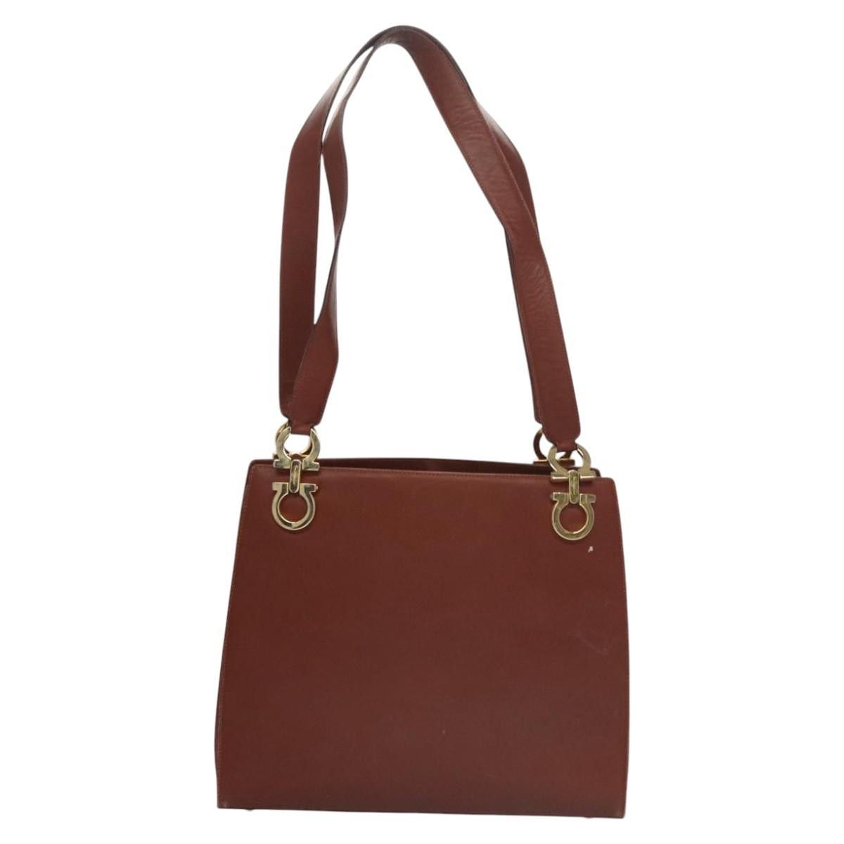 Salvatore Ferragamo Gancini Brown Leather Shoulder Bag (Pre-Owned) Size ONE SIZE - 2 Thumbnail