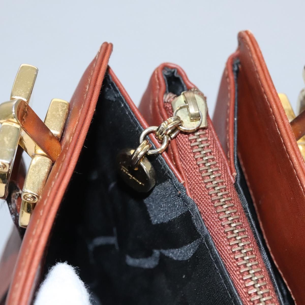 Salvatore Ferragamo Gancini Brown Leather Shoulder Bag (Pre-Owned) Size ONE SIZE - 16 Thumbnail