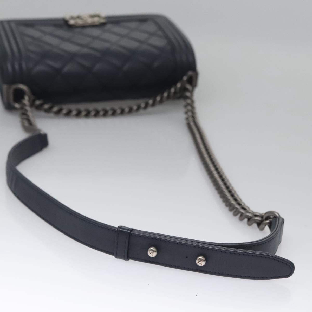 Chanel Boy Navy Leather Shoulder Bag (Pre-Owned) Size ONE SIZE - 7 Thumbnail