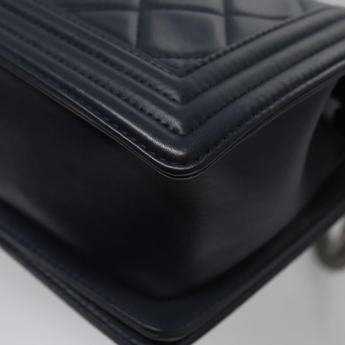 Chanel Boy Navy Leather Shoulder Bag (Pre-Owned) Size ONE SIZE - 13 Thumbnail