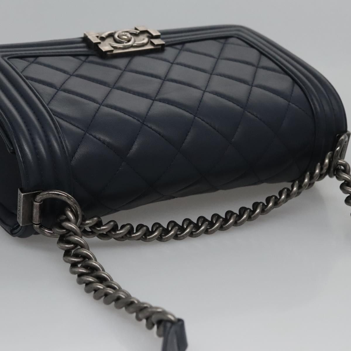 Chanel Boy Navy Leather Shoulder Bag (Pre-Owned) Size ONE SIZE - 6 Thumbnail