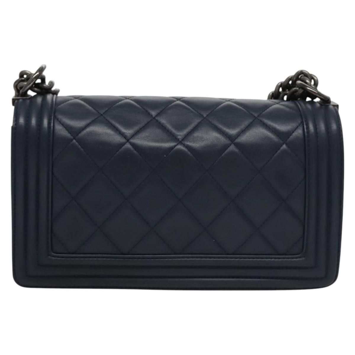 Chanel Boy Navy Leather Shoulder Bag (Pre-Owned) Size ONE SIZE - 2 Thumbnail
