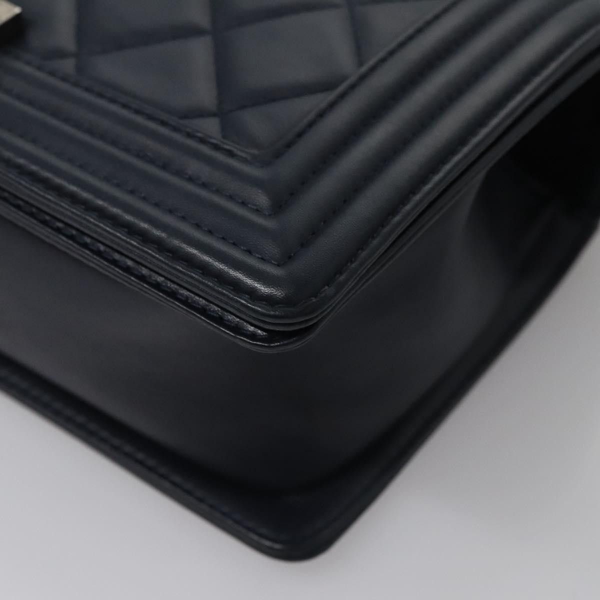 Chanel Boy Navy Leather Shoulder Bag (Pre-Owned) Size ONE SIZE - 11 Thumbnail
