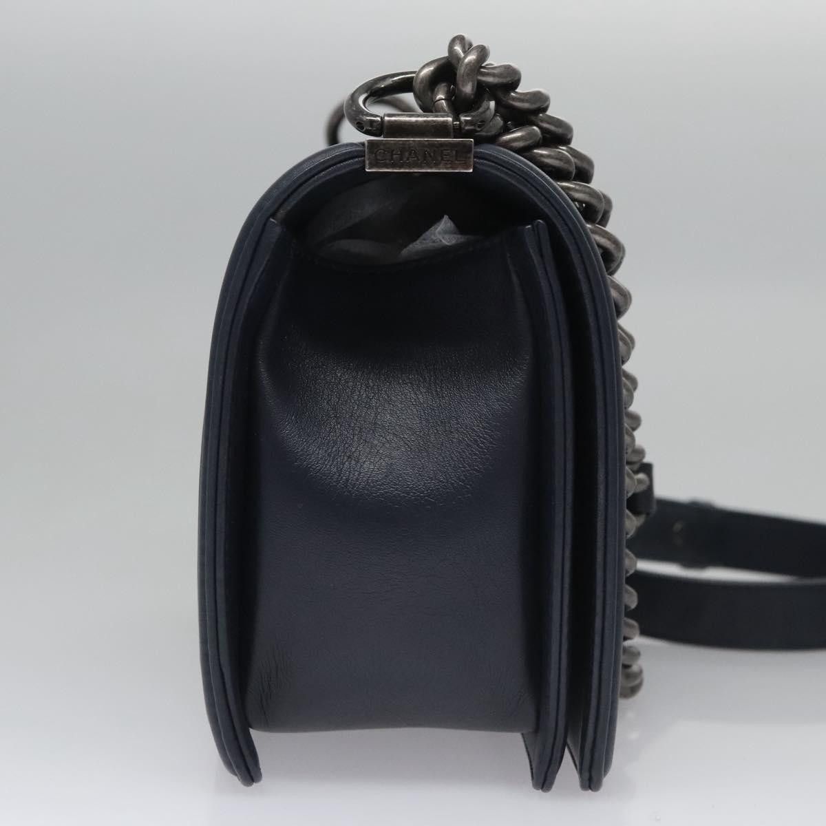 Chanel Boy Navy Leather Shoulder Bag (Pre-Owned) Size ONE SIZE - 5 Thumbnail
