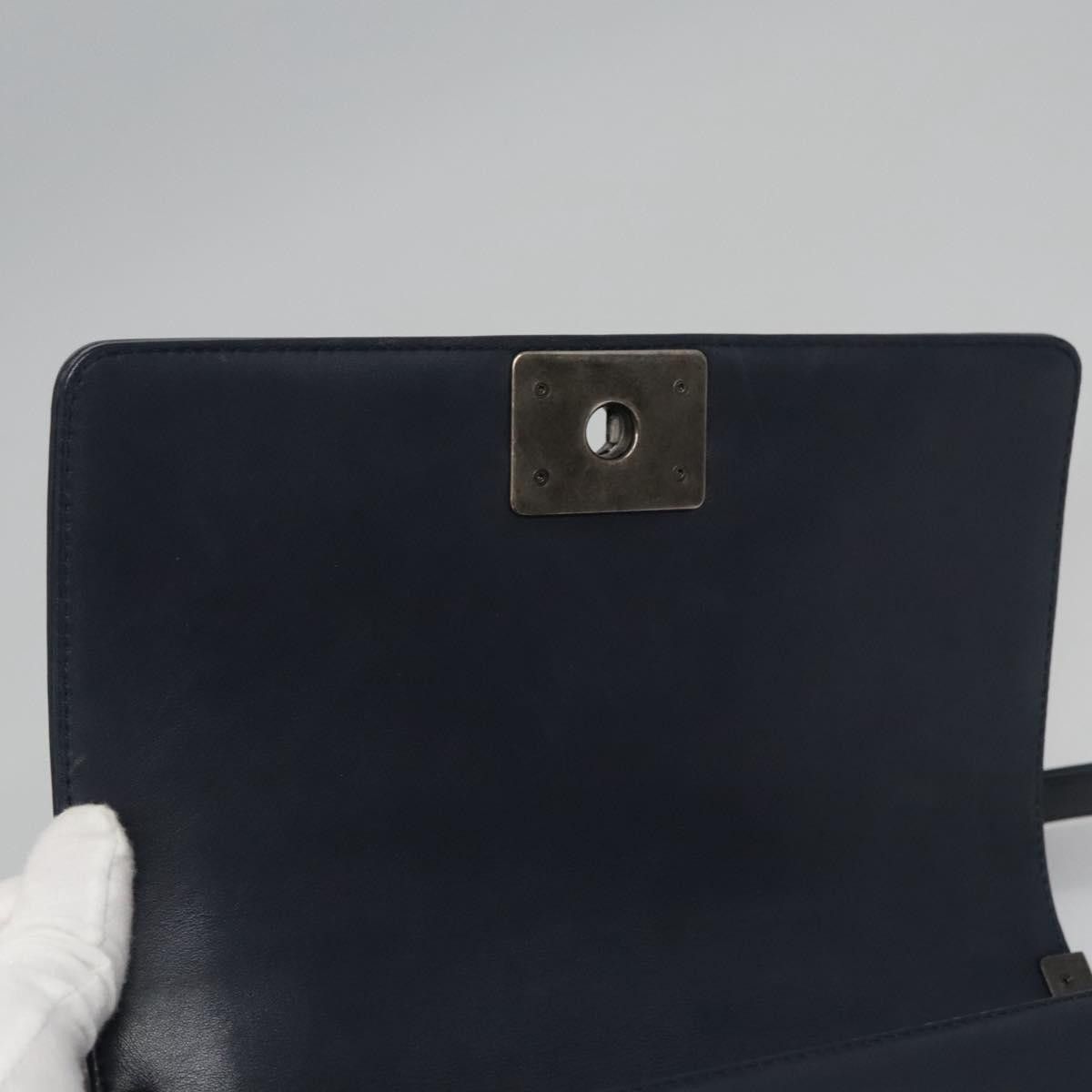 Chanel Boy Navy Leather Shoulder Bag (Pre-Owned) Size ONE SIZE - 16 Thumbnail