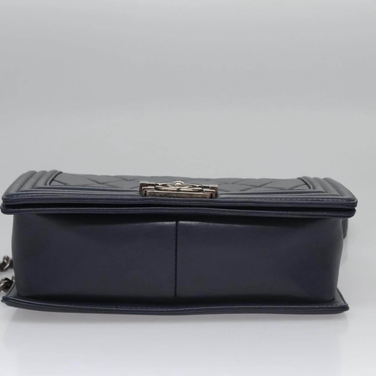 Chanel Boy Navy Leather Shoulder Bag (Pre-Owned) Size ONE SIZE - 9 Thumbnail
