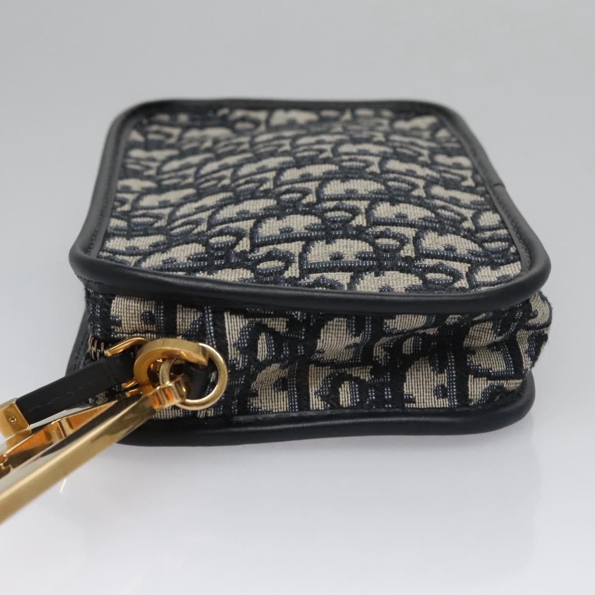 Dior Trotter Navy Canvas Clutch Bag (Pre-Owned) Size ONE SIZE - 4 Thumbnail