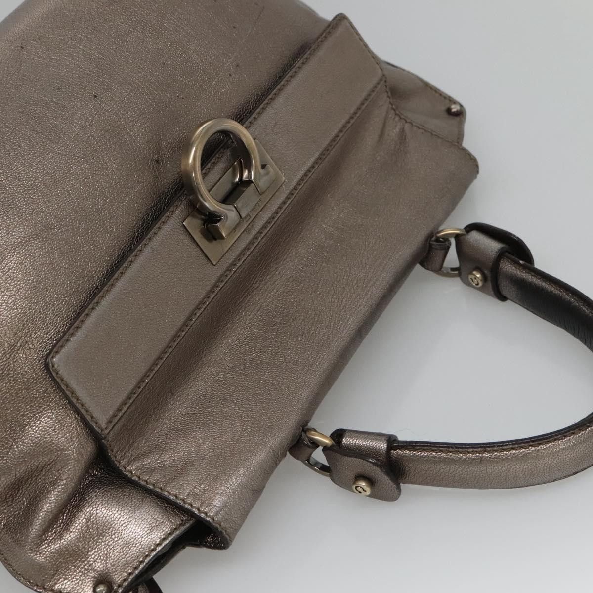 Salvatore Ferragamo Sofia Silver Leather Handbag (Pre-Owned) Size ONE SIZE - 5 Thumbnail