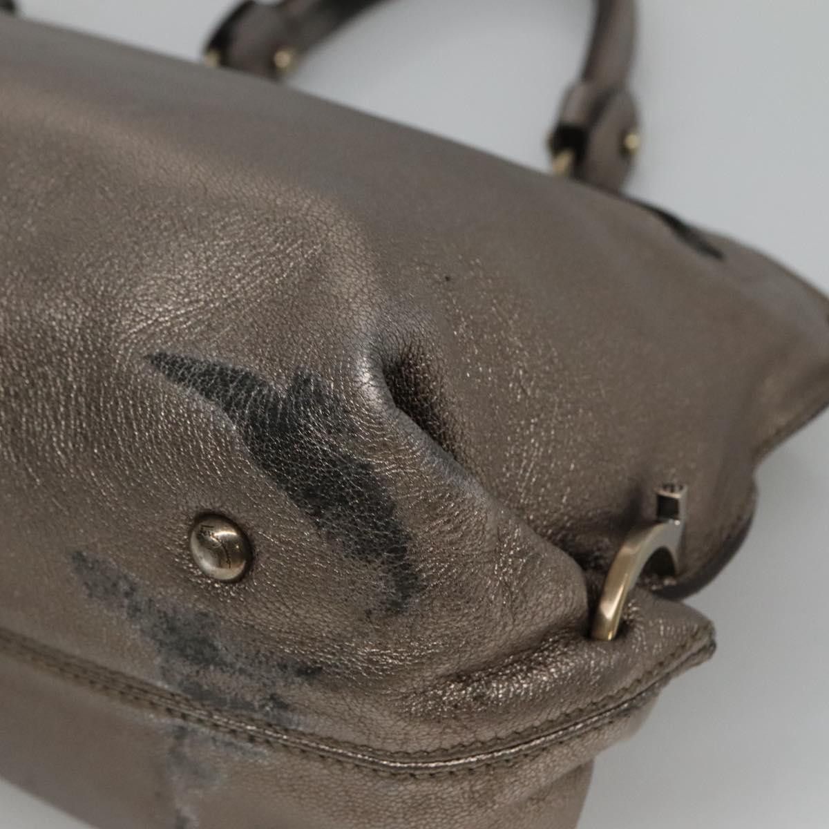 Salvatore Ferragamo Sofia Silver Leather Handbag (Pre-Owned) Size ONE SIZE - 11 Thumbnail