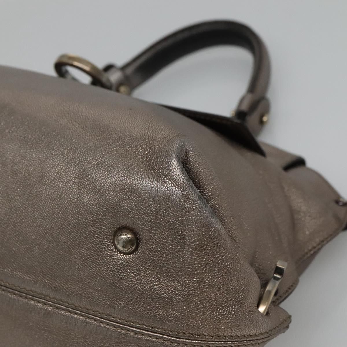 Salvatore Ferragamo Sofia Silver Leather Handbag (Pre-Owned) Size ONE SIZE - 9 Thumbnail