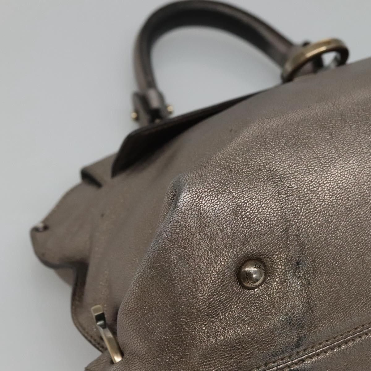 Salvatore Ferragamo Sofia Silver Leather Handbag (Pre-Owned) Size ONE SIZE - 10 Thumbnail