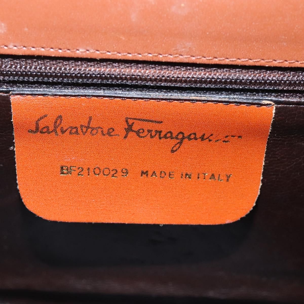 Salvatore Ferragamo Gancini Brown Leather Shoulder Bag (Pre-Owned) Size ONE SIZE - 18 Thumbnail