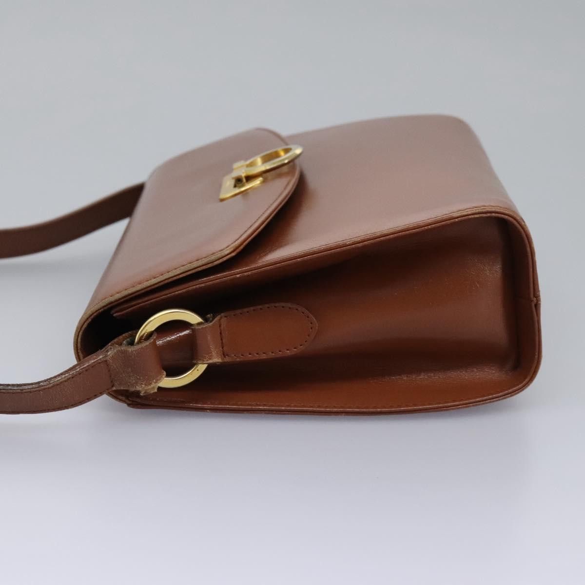 Salvatore Ferragamo Gancini Brown Leather Shoulder Bag (Pre-Owned) Size ONE SIZE - 4 Thumbnail