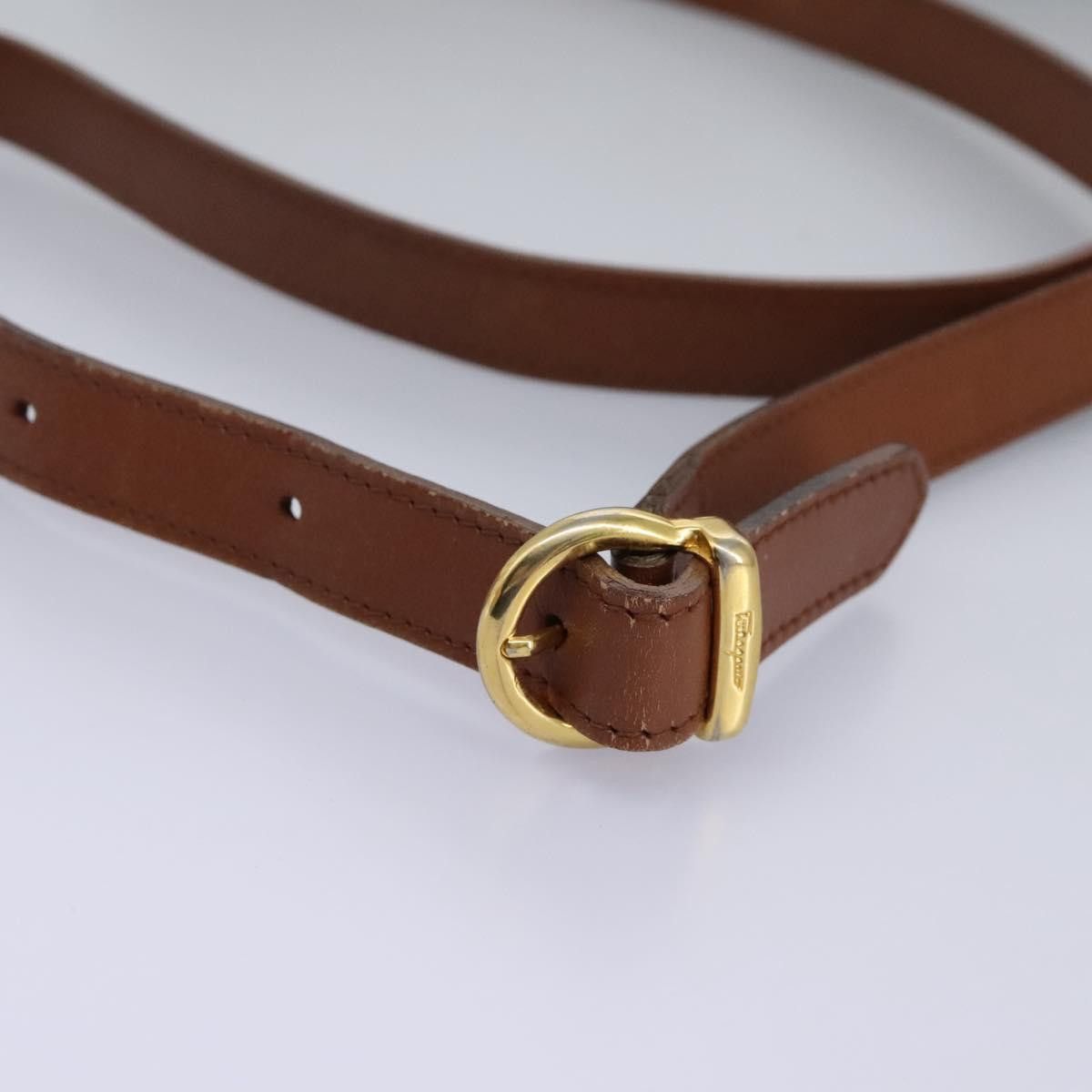 Salvatore Ferragamo Gancini Brown Leather Shoulder Bag (Pre-Owned) Size ONE SIZE - 12 Thumbnail