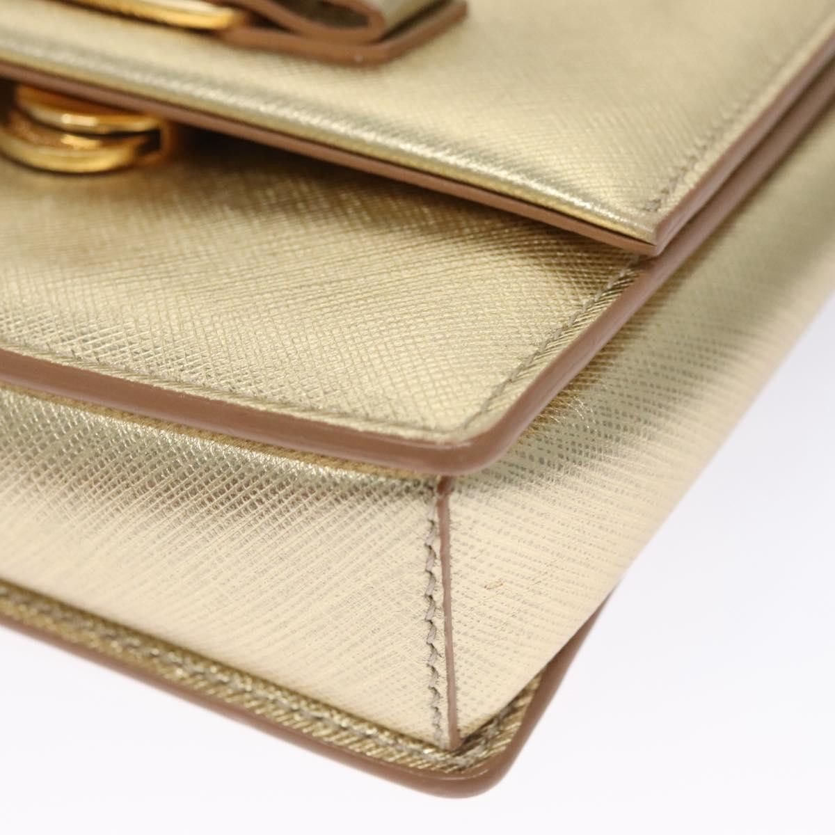 Salvatore Ferragamo Vara Gold Leather Shoulder Bag (Pre-Owned) Size ONE SIZE - 11 Thumbnail