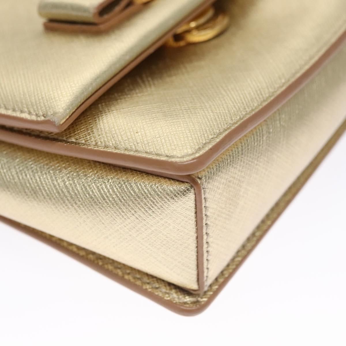 Salvatore Ferragamo Vara Gold Leather Shoulder Bag (Pre-Owned) Size ONE SIZE - 10 Thumbnail