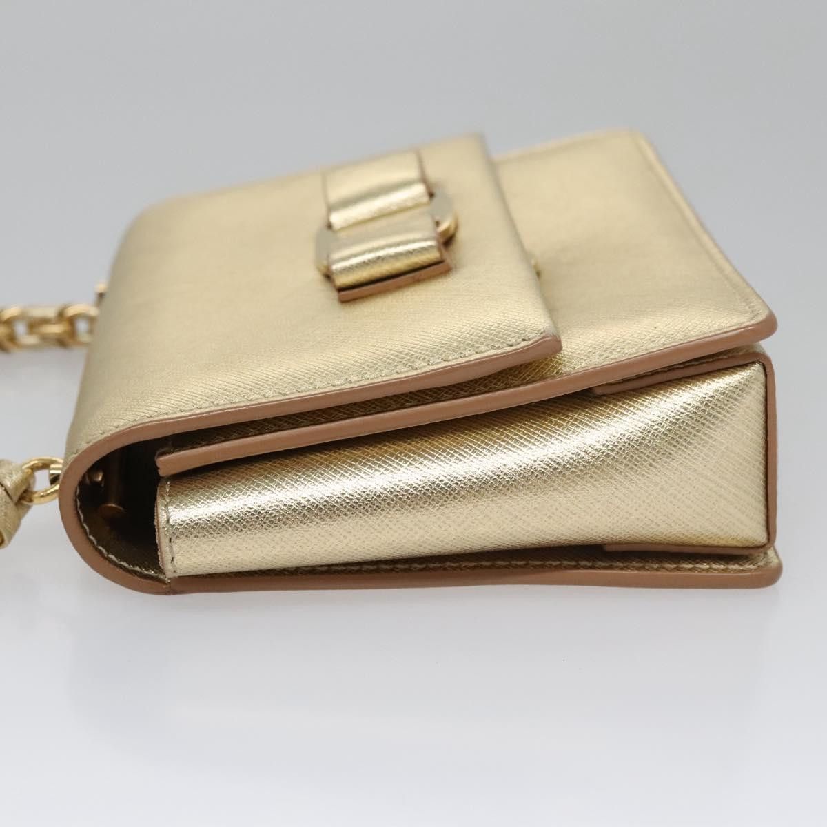 Salvatore Ferragamo Vara Gold Leather Shoulder Bag (Pre-Owned) Size ONE SIZE - 5 Thumbnail