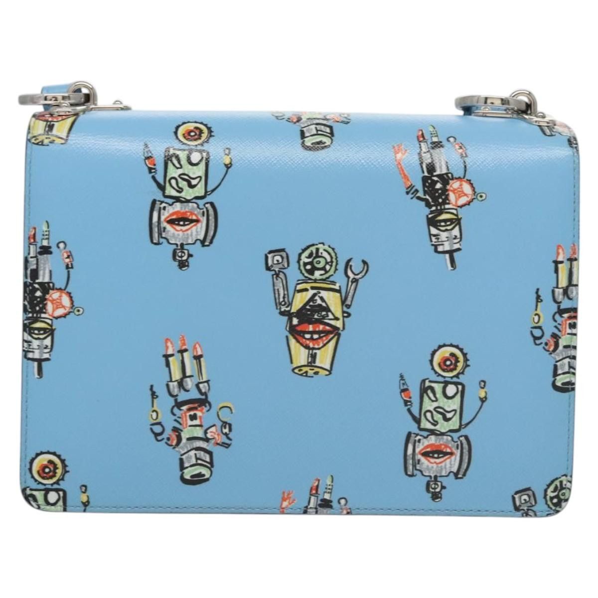 Prada Robot Blue Leather Shoulder Bag (Pre-Owned) Size ONE SIZE - 2 Thumbnail
