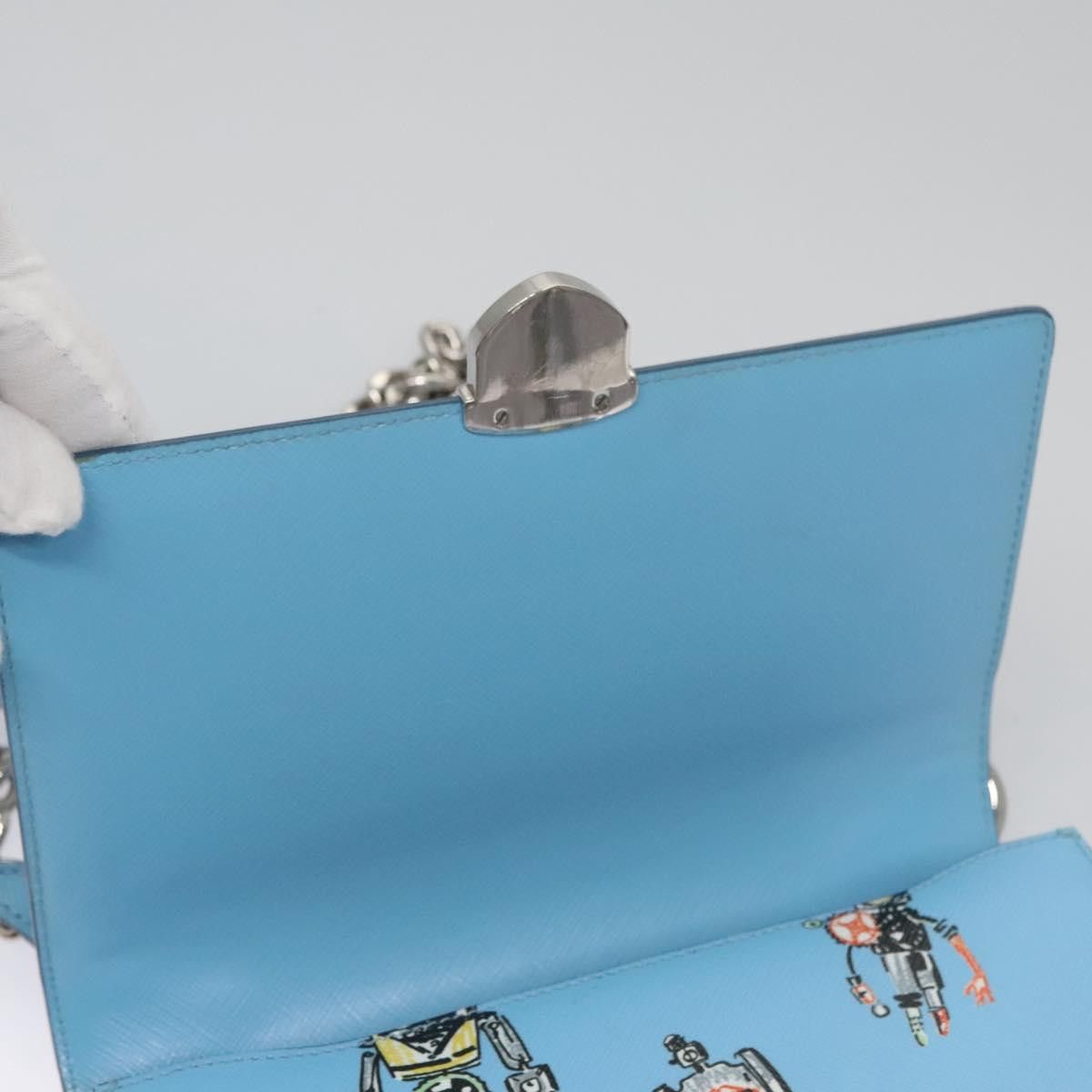 Prada Robot Blue Leather Shoulder Bag (Pre-Owned) Size ONE SIZE - 15 Thumbnail