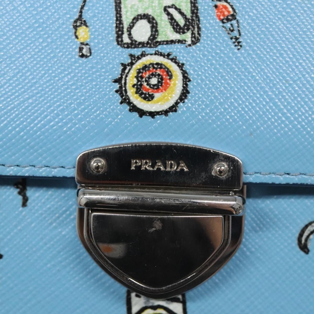 Prada Robot Blue Leather Shoulder Bag (Pre-Owned) Size ONE SIZE - 13 Thumbnail