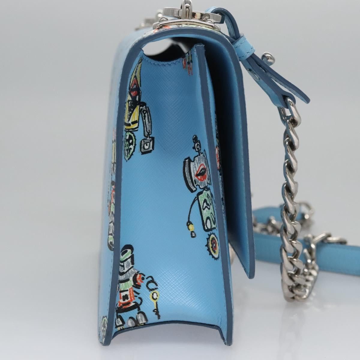 Prada Robot Blue Leather Shoulder Bag (Pre-Owned) Size ONE SIZE - 4 Thumbnail