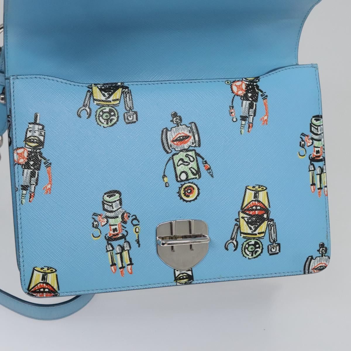 Prada Robot Blue Leather Shoulder Bag (Pre-Owned) Size ONE SIZE - 16 Thumbnail
