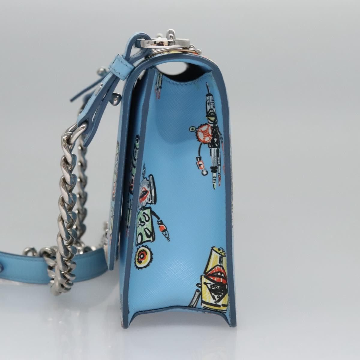 Prada Robot Blue Leather Shoulder Bag (Pre-Owned) Size ONE SIZE - 3 Thumbnail