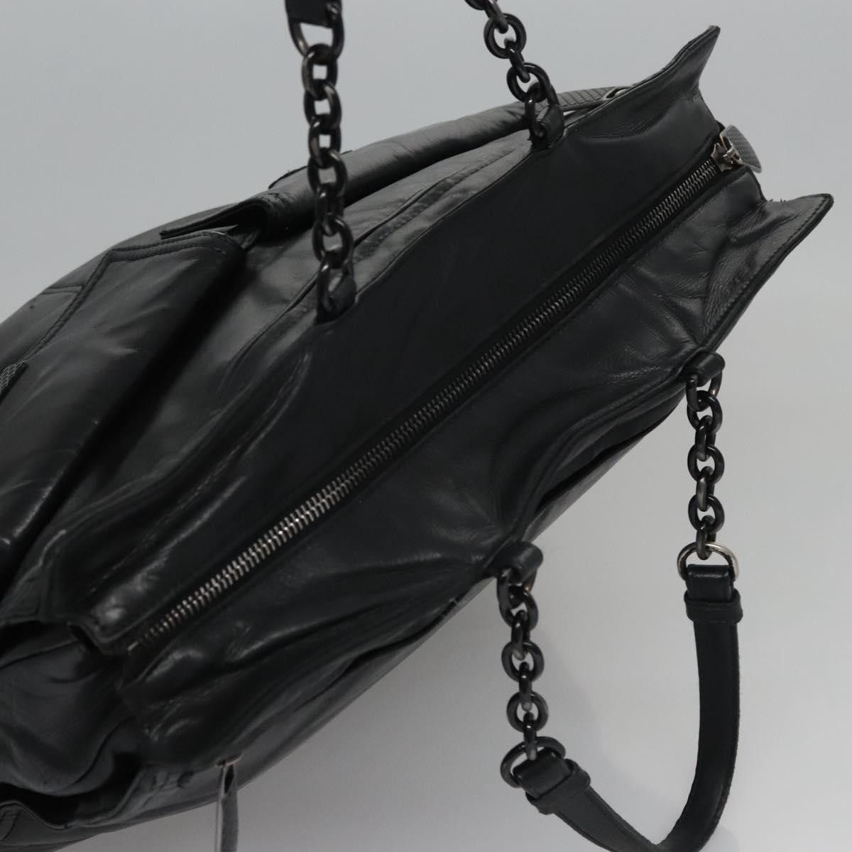 Bottega Veneta Tambura Black Leather Tote Bag (Pre-Owned) Size ONE SIZE - 6 Thumbnail
