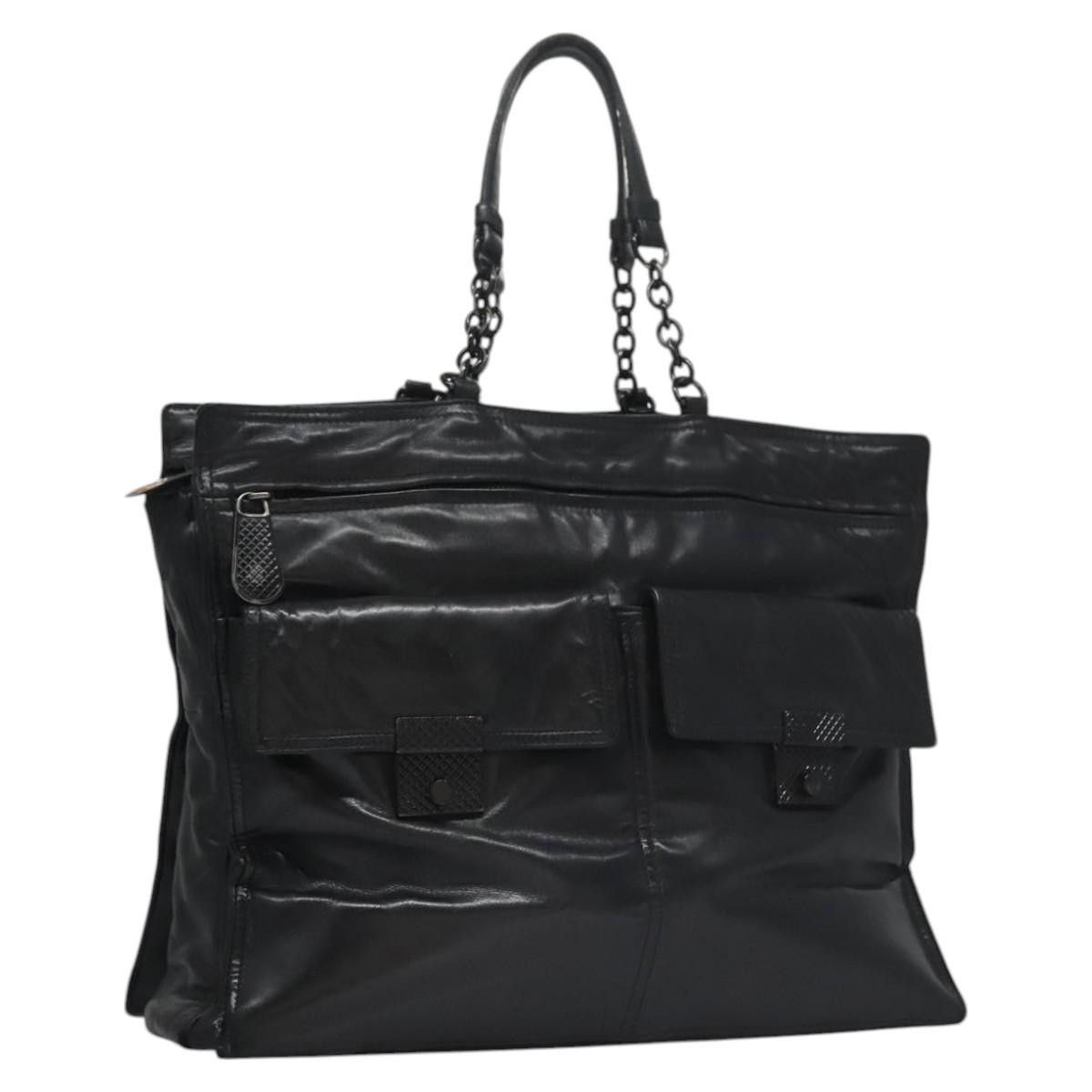 Bottega Veneta Tambura Black Leather Tote Bag (Pre-Owned) Size ONE SIZE - 3 Thumbnail