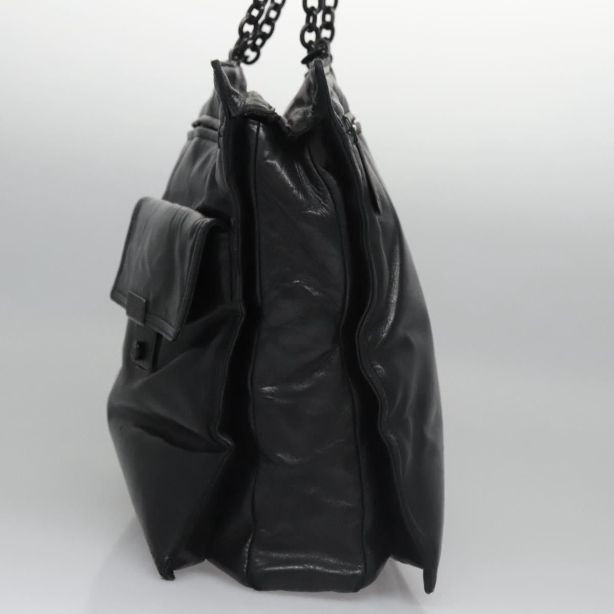 Bottega Veneta Tambura Black Leather Tote Bag (Pre-Owned) Size ONE SIZE - 4 Thumbnail