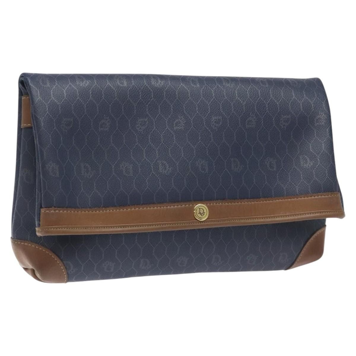 Dior Honeycomb Navy Canvas Clutch Bag (Pre-Owned) Size ONE SIZE - 17 Thumbnail