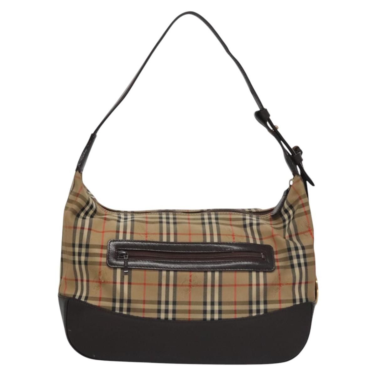 Burberry Nova Check Beige Canvas Shoulder Bag (Pre-Owned) Size ONE SIZE - 2 Thumbnail