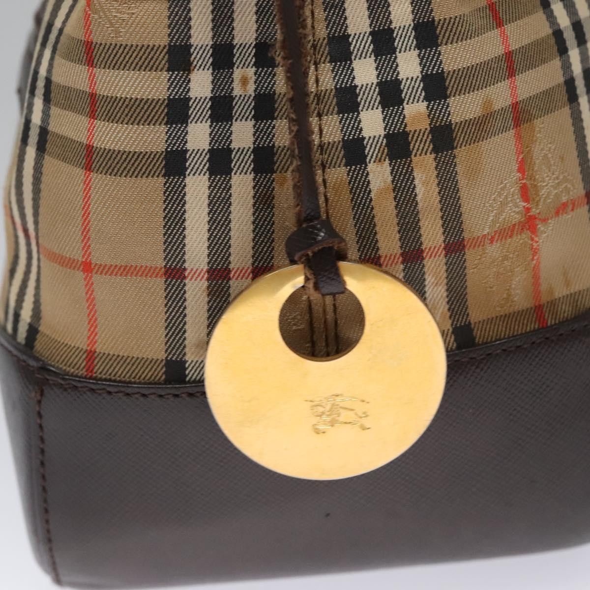 Burberry Nova Check Beige Canvas Shoulder Bag (Pre-Owned) Size ONE SIZE - 14 Thumbnail