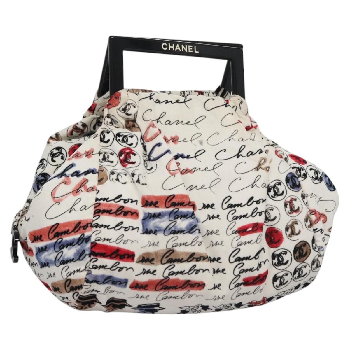 Chanel Cambon White Velvet Handbag (Pre-Owned) Size ONE SIZE - 19 Thumbnail