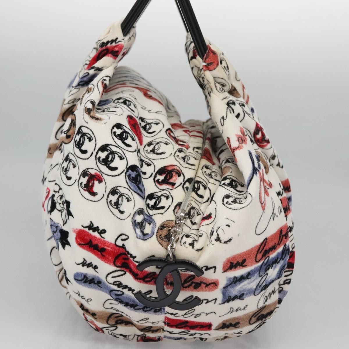 Chanel Cambon White Velvet Handbag (Pre-Owned) Size ONE SIZE - 4 Thumbnail