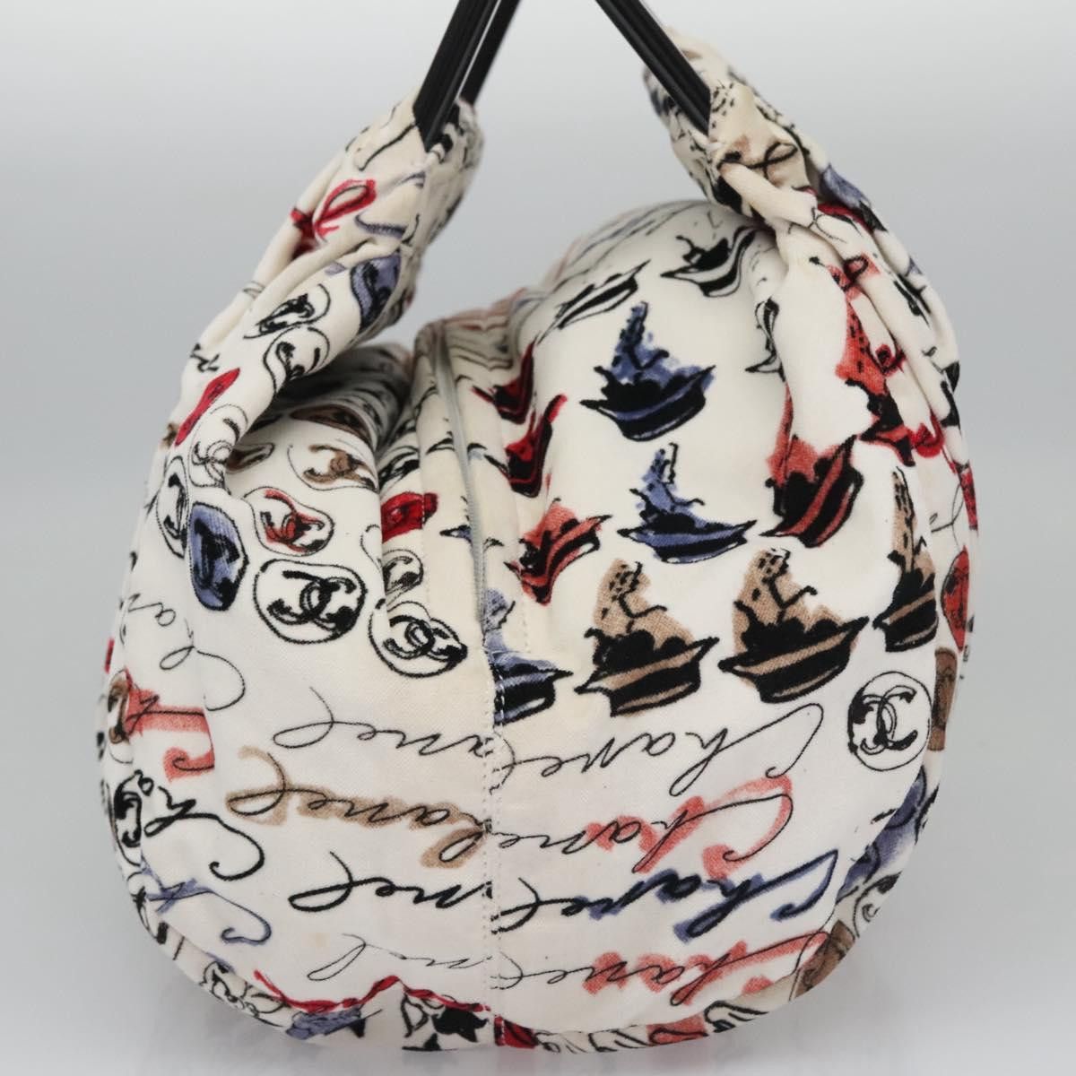 Chanel Cambon White Velvet Handbag (Pre-Owned) Size ONE SIZE - 3 Thumbnail
