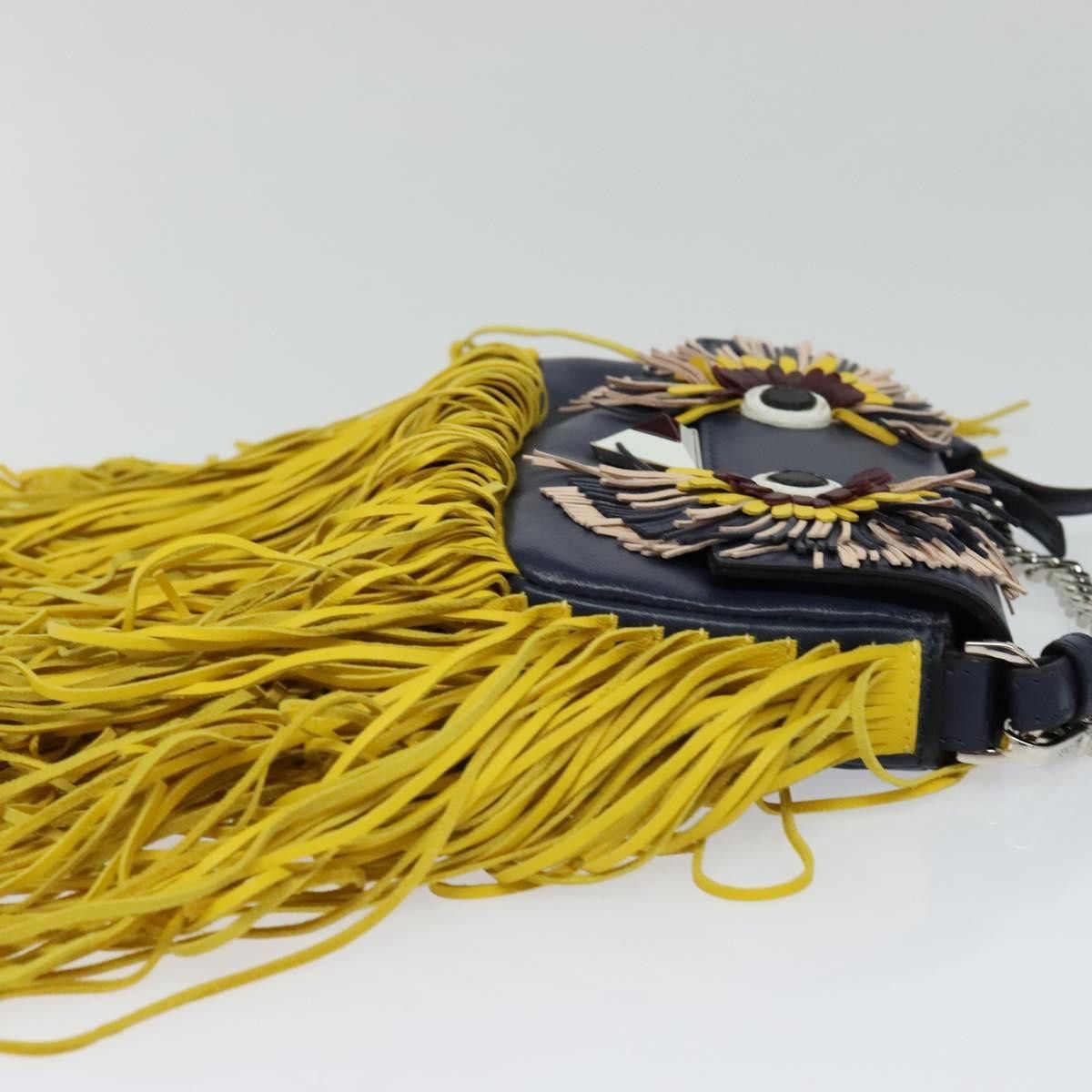Fendi Monster Navy Leather Shoulder Bag (Pre-Owned) Size ONE SIZE - 5 Thumbnail