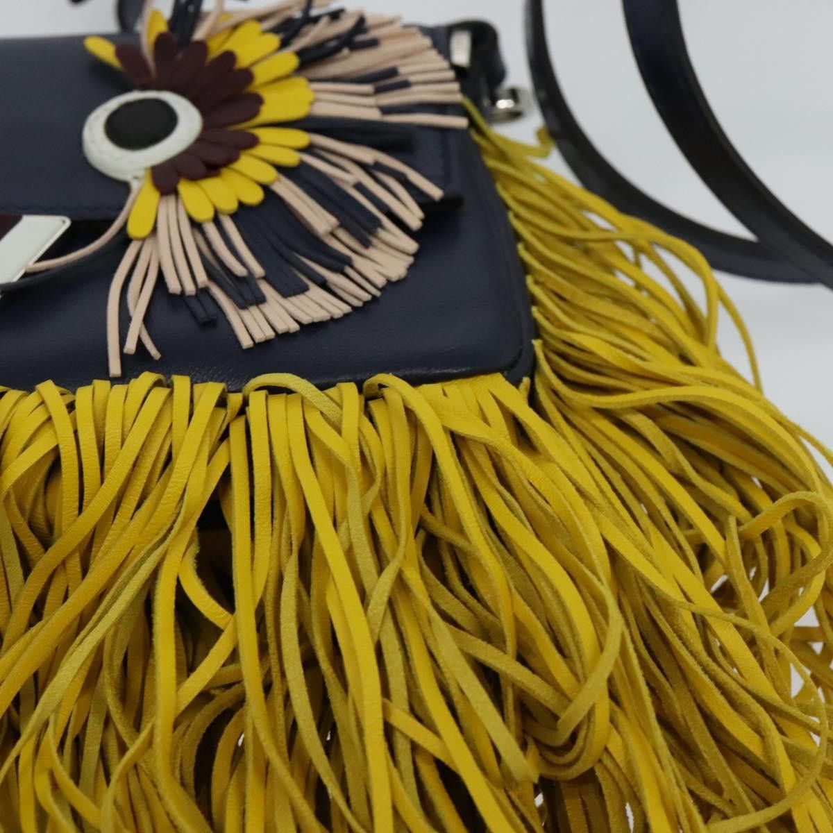 Fendi Monster Navy Leather Shoulder Bag (Pre-Owned) Size ONE SIZE - 12 Thumbnail