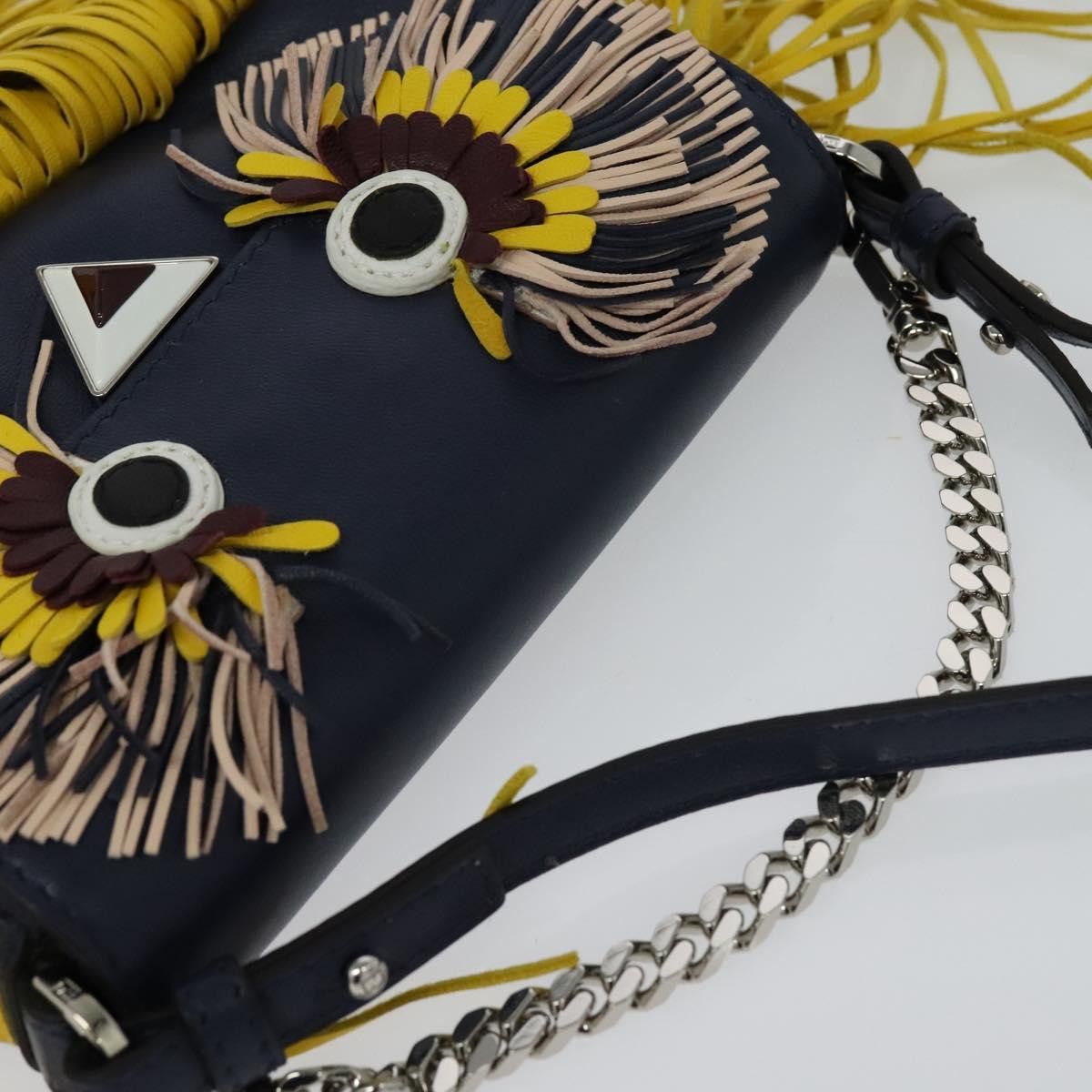 Fendi Monster Navy Leather Shoulder Bag (Pre-Owned) Size ONE SIZE - 6 Thumbnail